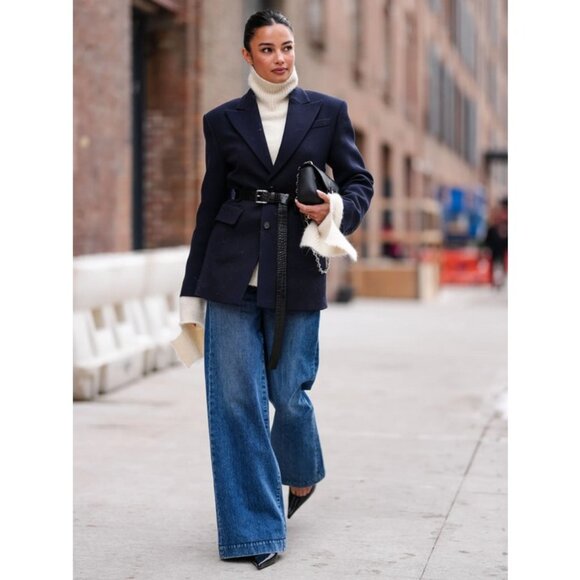 Eddie Bauer Women's Wool Blend Classic Relaxed Oversized Blazer in Black L Tall - Picture 9 of 9